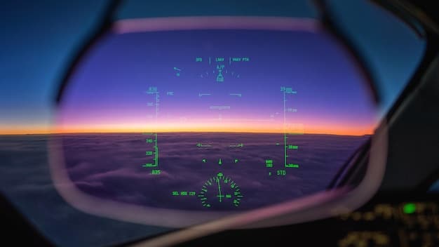 A simulation graphic showing the cockpit view during the critical moments of the flight, with annotations highlighting potential pilot actions and reactions.