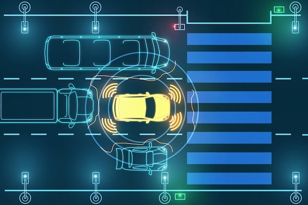 A detailed graphic showcasing the various sensors (cameras, radar, lidar) integrated into a car, highlighting the technological capabilities required for Level 3 autonomous driving.
