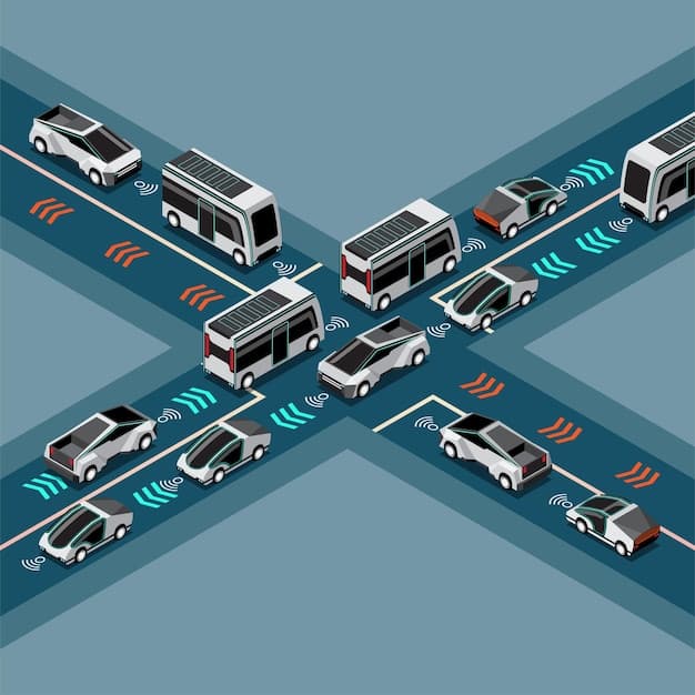A diagram illustrating the various components of a V2X system, including V2V (vehicle-to-vehicle), V2I (vehicle-to-infrastructure), V2P (vehicle-to-pedestrian), and V2N (vehicle-to-network) communication, with arrows indicating the flow of data between them. The diagram should be clear, simple, and easy to understand.