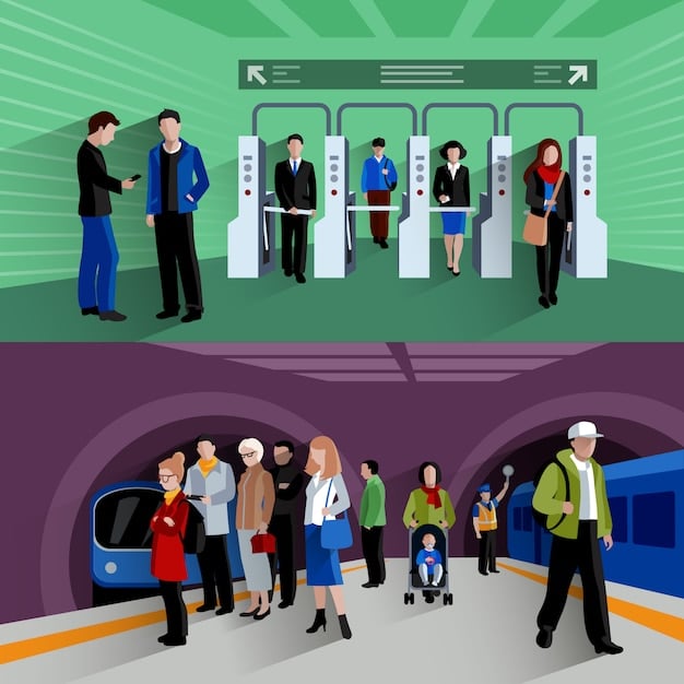 A graphic depicting the trolley problem scenario. On one track, there are multiple pedestrians. On the other track, there is a single person. An autonomous vehicle is depicted deciding which path to take.