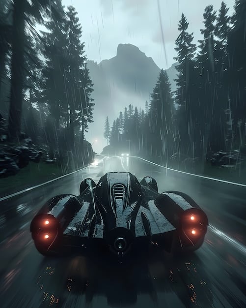 A screenshot from Gran Turismo showing a highly detailed virtual car on a famous race track, with realistic lighting and environmental effects.