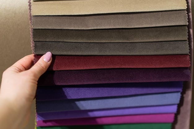 An image displaying a variety of upholstery materials including leather, vinyl, and cloth samples in different colors and textures. The shot emphasizes the tactile and visual diversity available for car interiors.