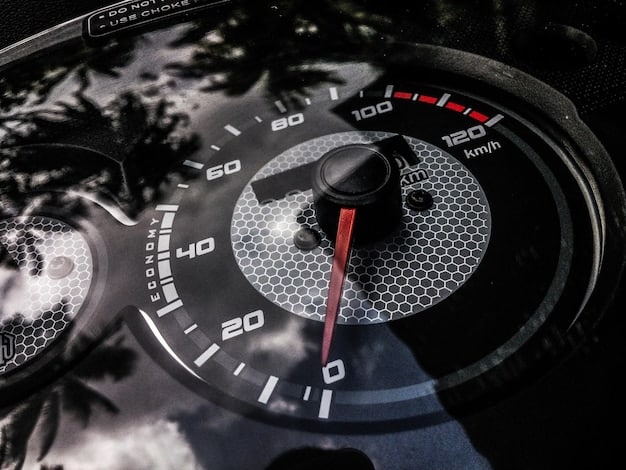 A detailed close-up of the 2025 Yamaha R1's instrument panel, highlighting the advanced rider aids and customizable settings available. The display shows key information like speed, gear position, and traction control settings.