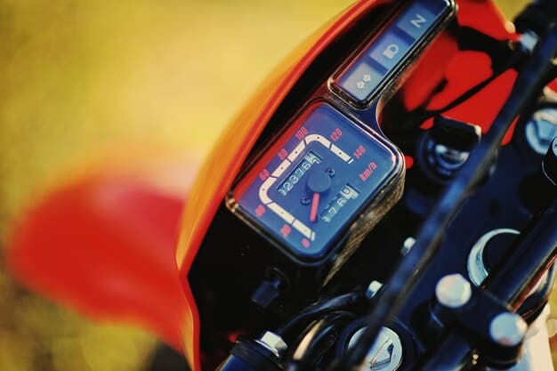 A detailed view of the Aprilia RSV4 Factory's instrument panel, showcasing its advanced APRC system settings and highlighting the various electronic rider aids available to the rider.