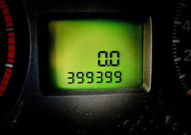 A close-up shot of the CFMOTO Ibex 800 T's instrument panel, showing the digital display with relevant rider information such as speed, gear, and trip data, highlighting its modern technological features.