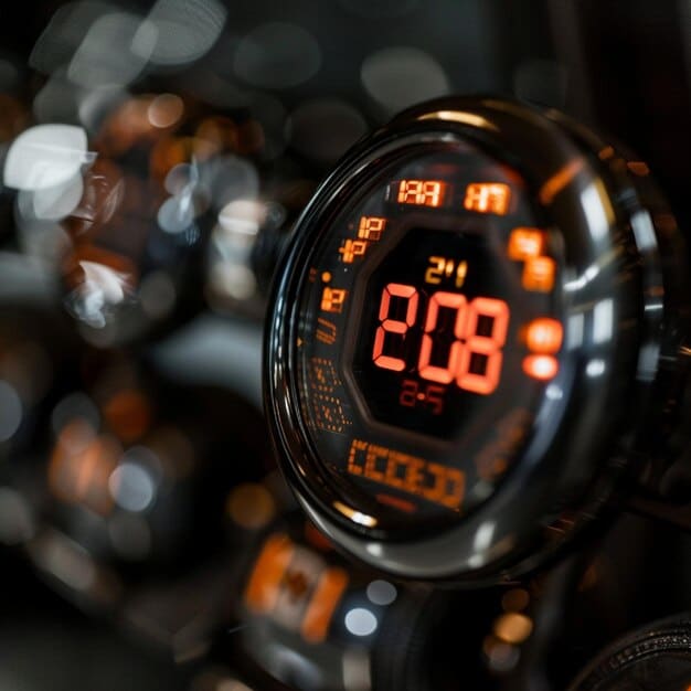 Close-up of the Kawasaki Ninja 400's instrument panel, clearly displaying the speedometer, tachometer, gear indicator, and fuel gauge. The image highlights the intuitive layout and readability of the display, essential for new riders to monitor their bike's performance.